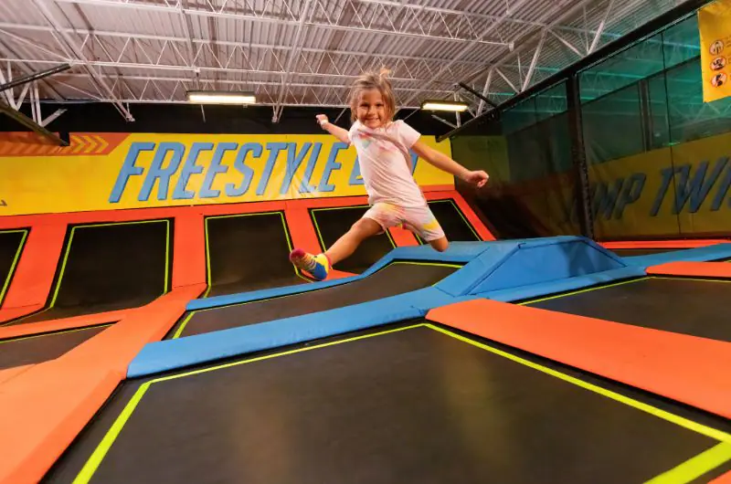 Children jumping in the trampoline zone at Urban Air Adventure Park in Brandon.