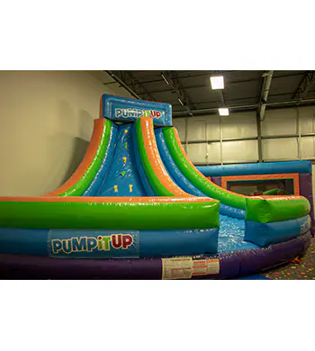 Inflatable obstacle slide at Pump It Up