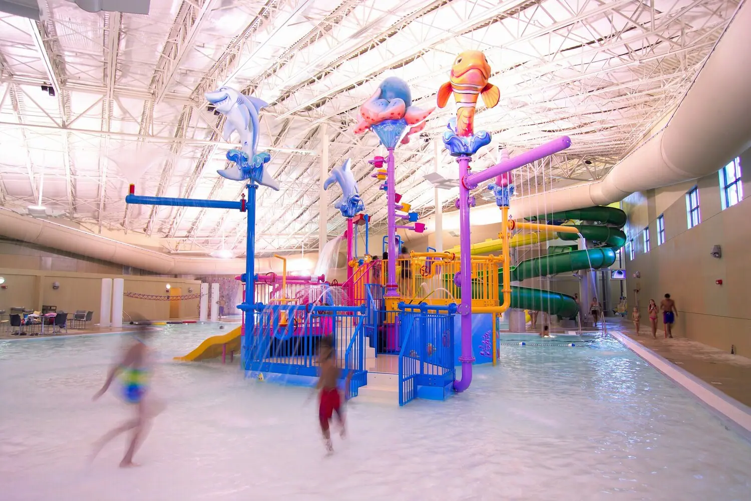 Indoor splash structure at King's Pointe Resort.