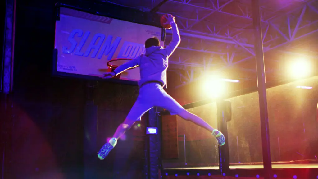Slam Dunk trampoline attraction at Urban Air Adventure Park Trussville.