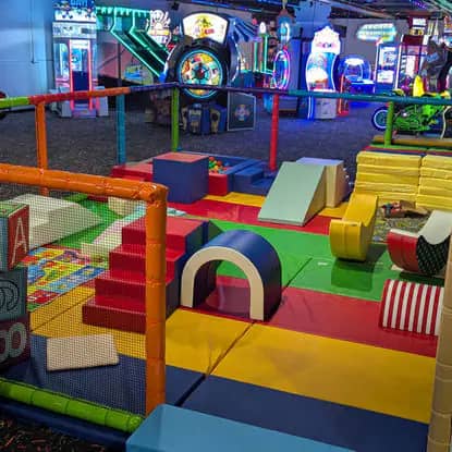 Toddler-focused indoor play area at Infinity Fun with smaller-scale features.