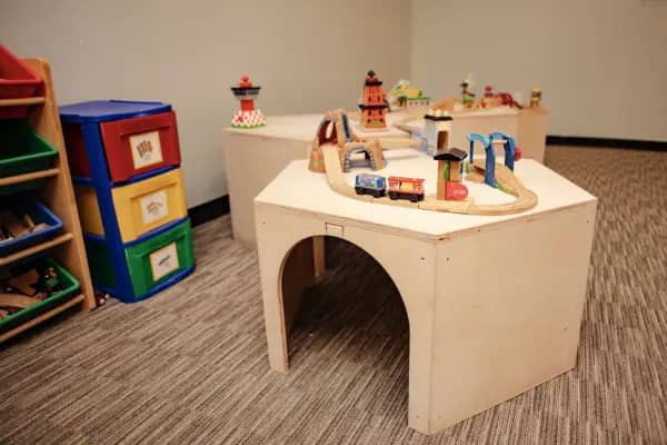 Train table area at Curiosity Place.