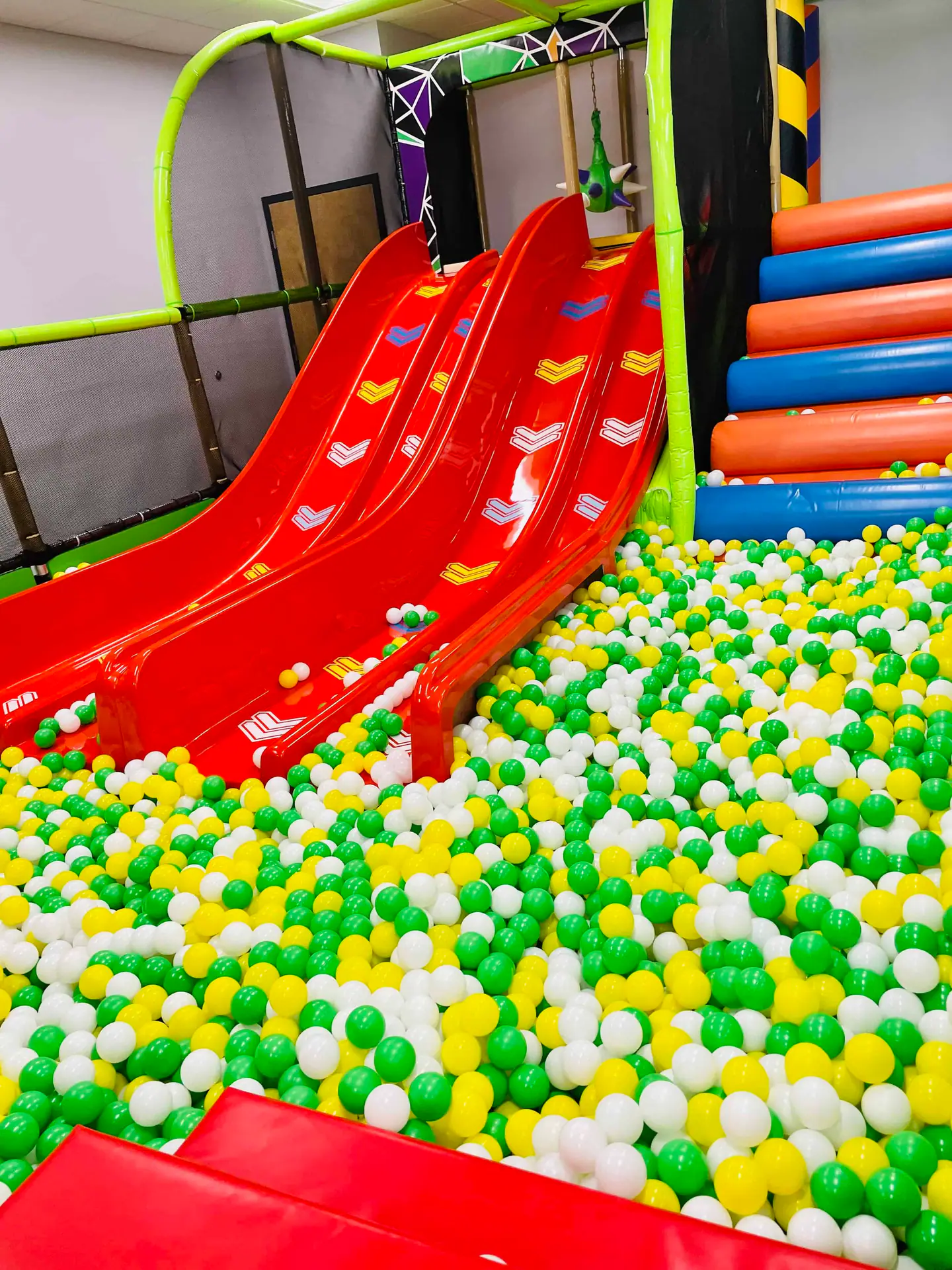 Ball-pit slides at Magic Land Play Café