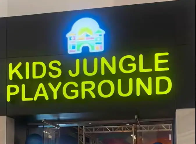 Kids Jungle Playground entrance sign at Concord Mills