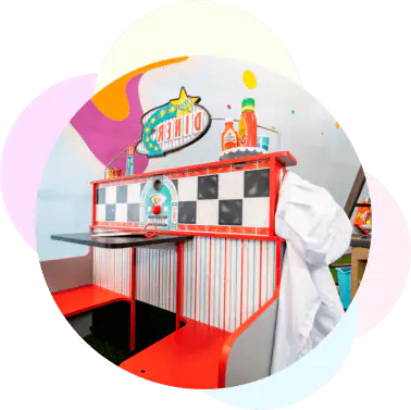 Pretend-play area at Kidz Play and Party Club