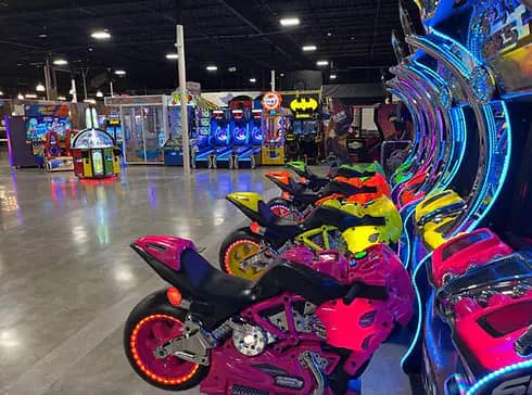 Arcade or activity area inside The Palace Family Entertainment Center.