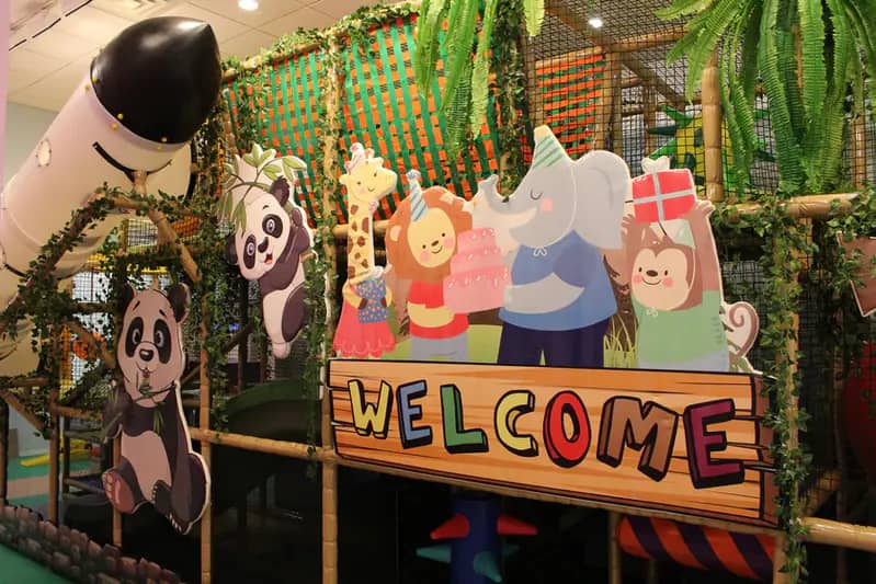 Bright indoor play area at Funzy Play in Jersey City with soft-play features for younger children.