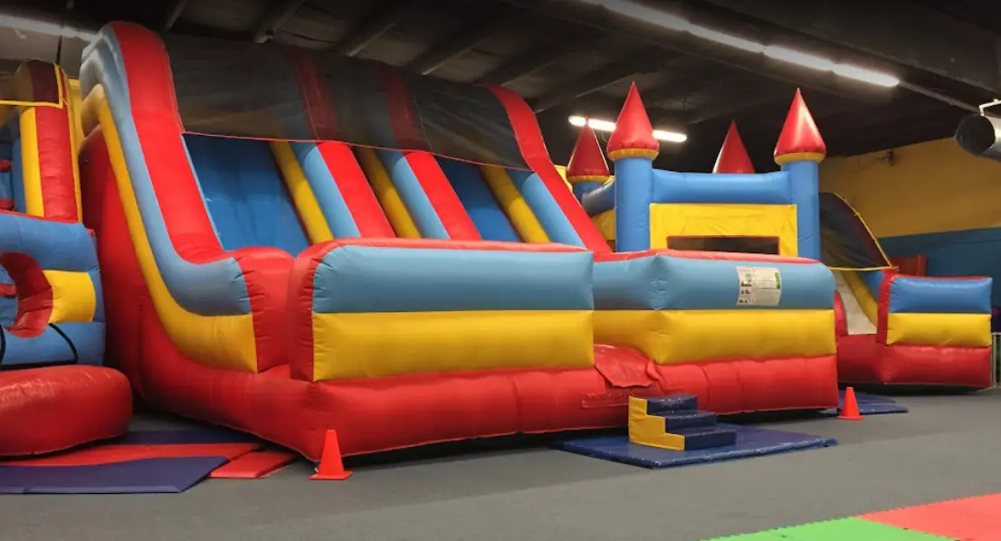 Large inflatable bounce structure at Jump N Joy in Laconia