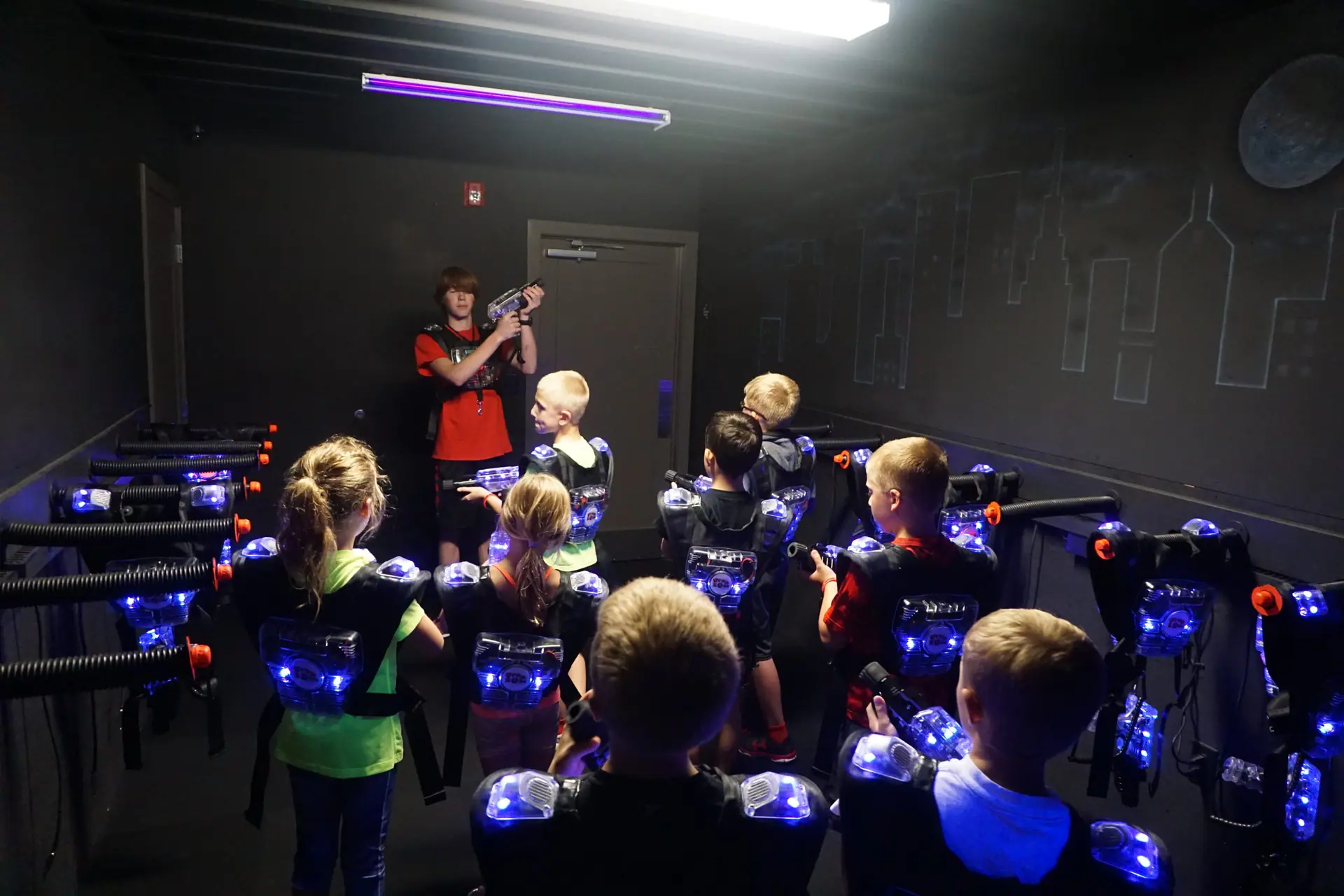 Laser tag area at Drop Zone Family Fun Center.