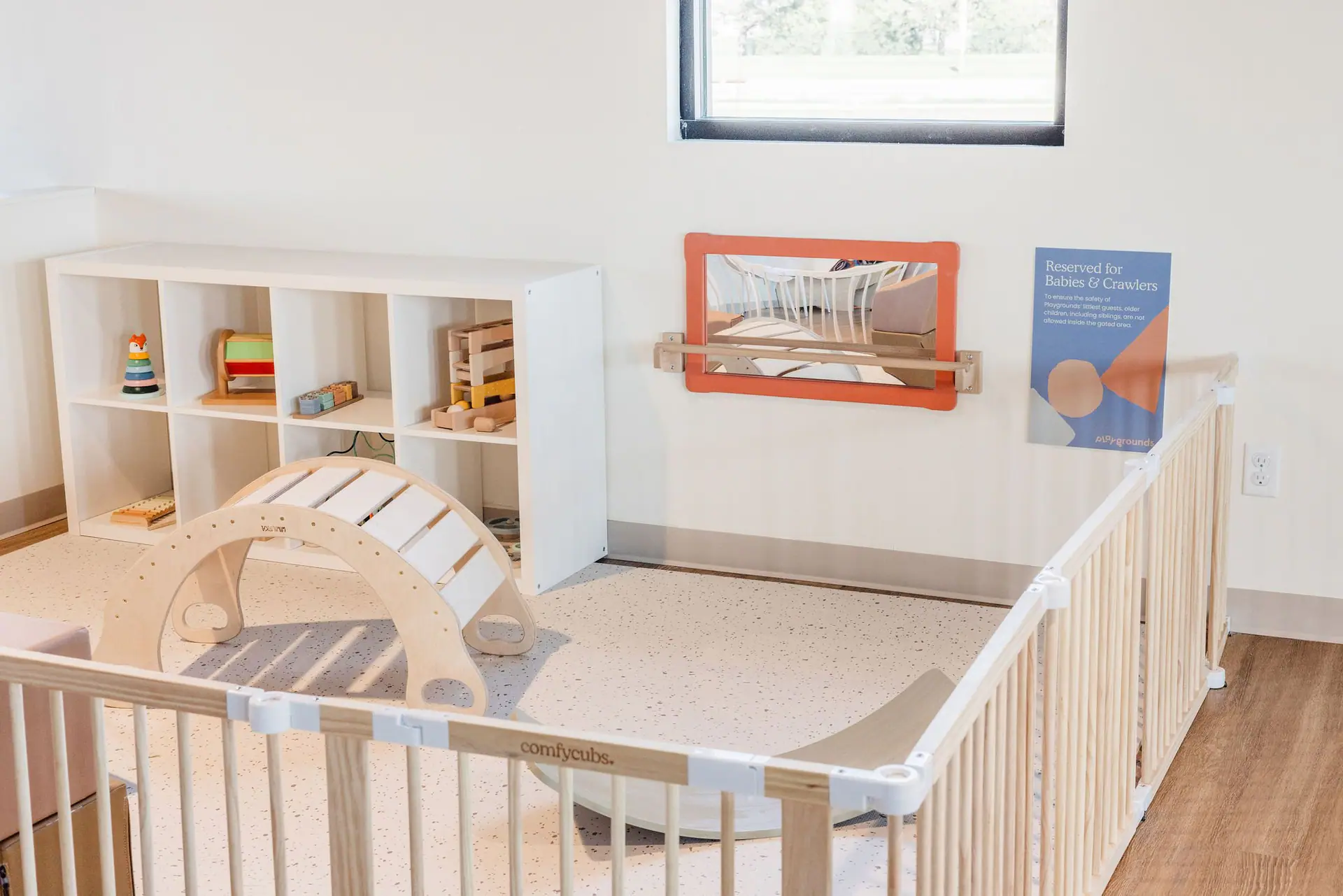 Infant-friendly play area at PLAYgrounds Cafe