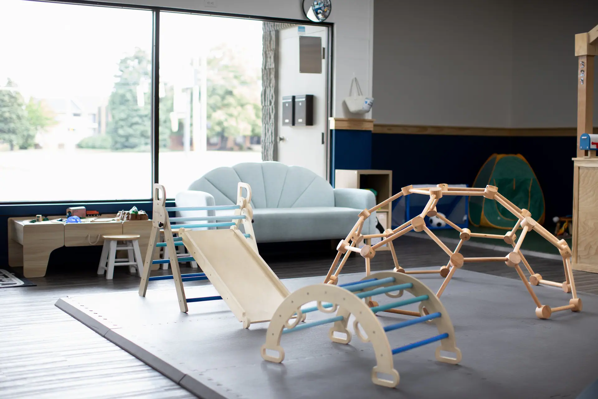 Soft climbers and open play space at Waddles Indoor Playground
