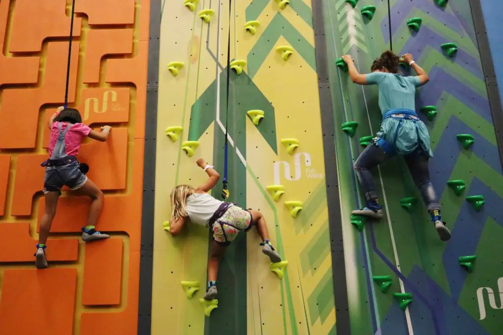 Climbing wall area at The Factory Gulf Shores.