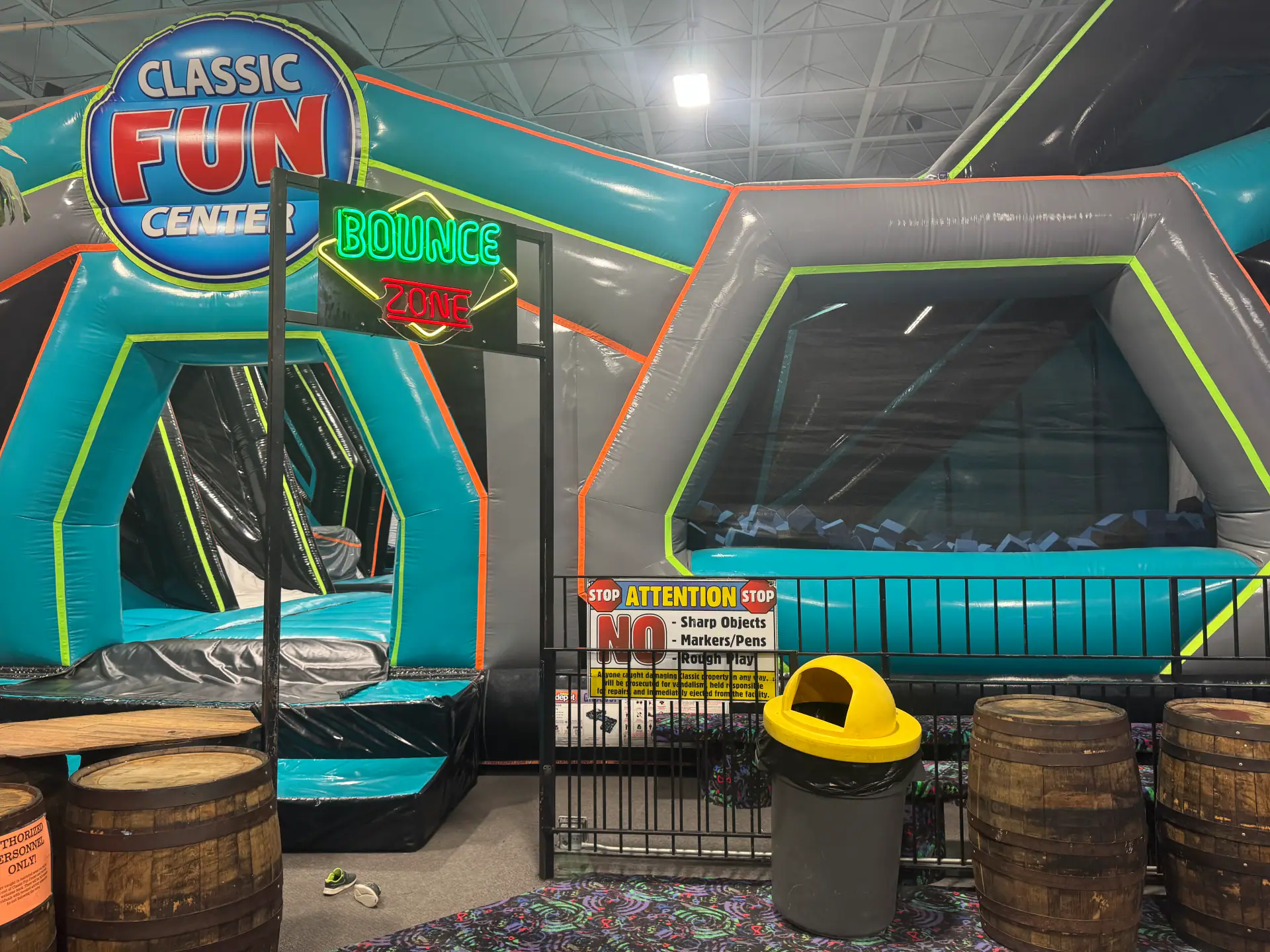 Bounce Universe inflatable play area at Classic Fun Center.