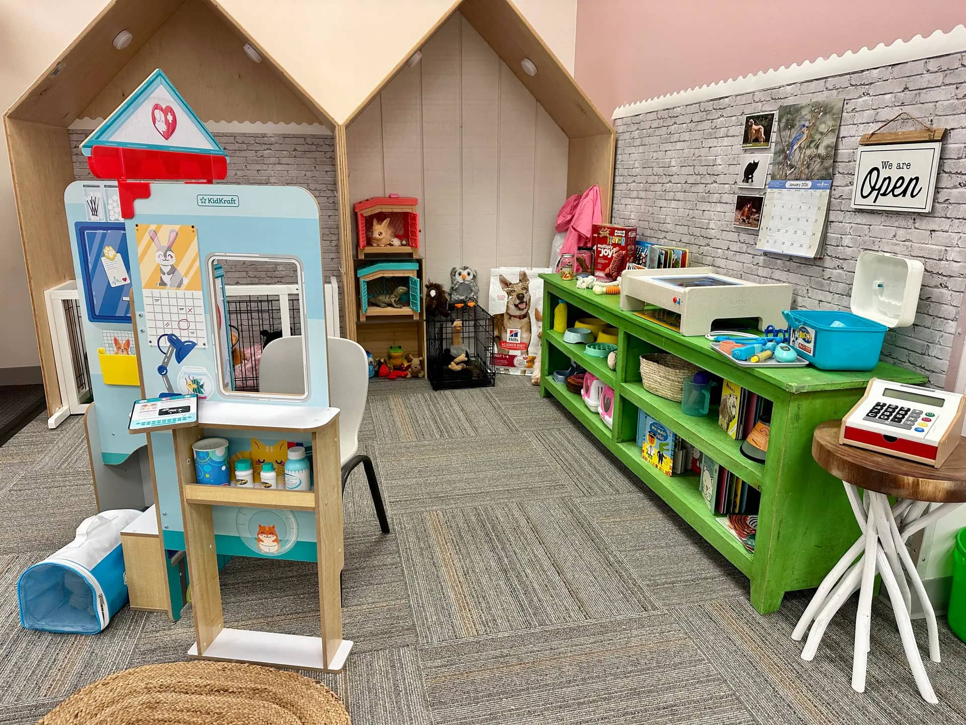 Pretend-play setup at Little Sips Play Cafe