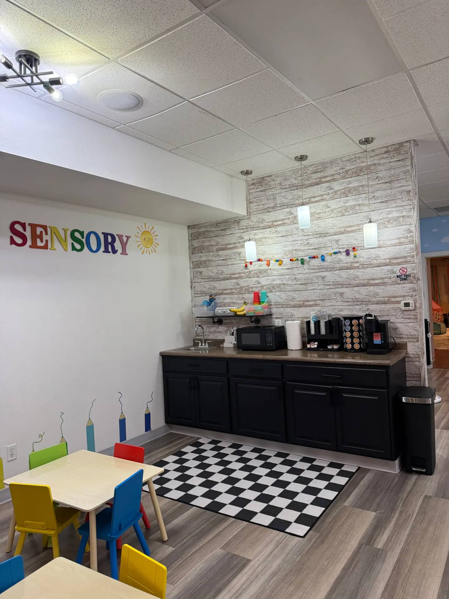 Snack and coffee counter area at Sensory Open Play Group.