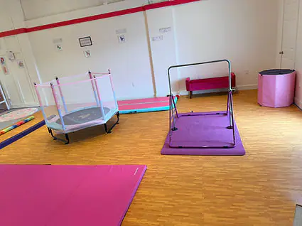 Toddler gym and floor-play area at Bananas Kiddo Kingdom.