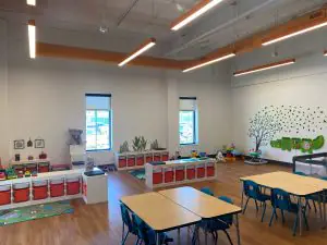 Child Watch area information at Heckart Community Center.