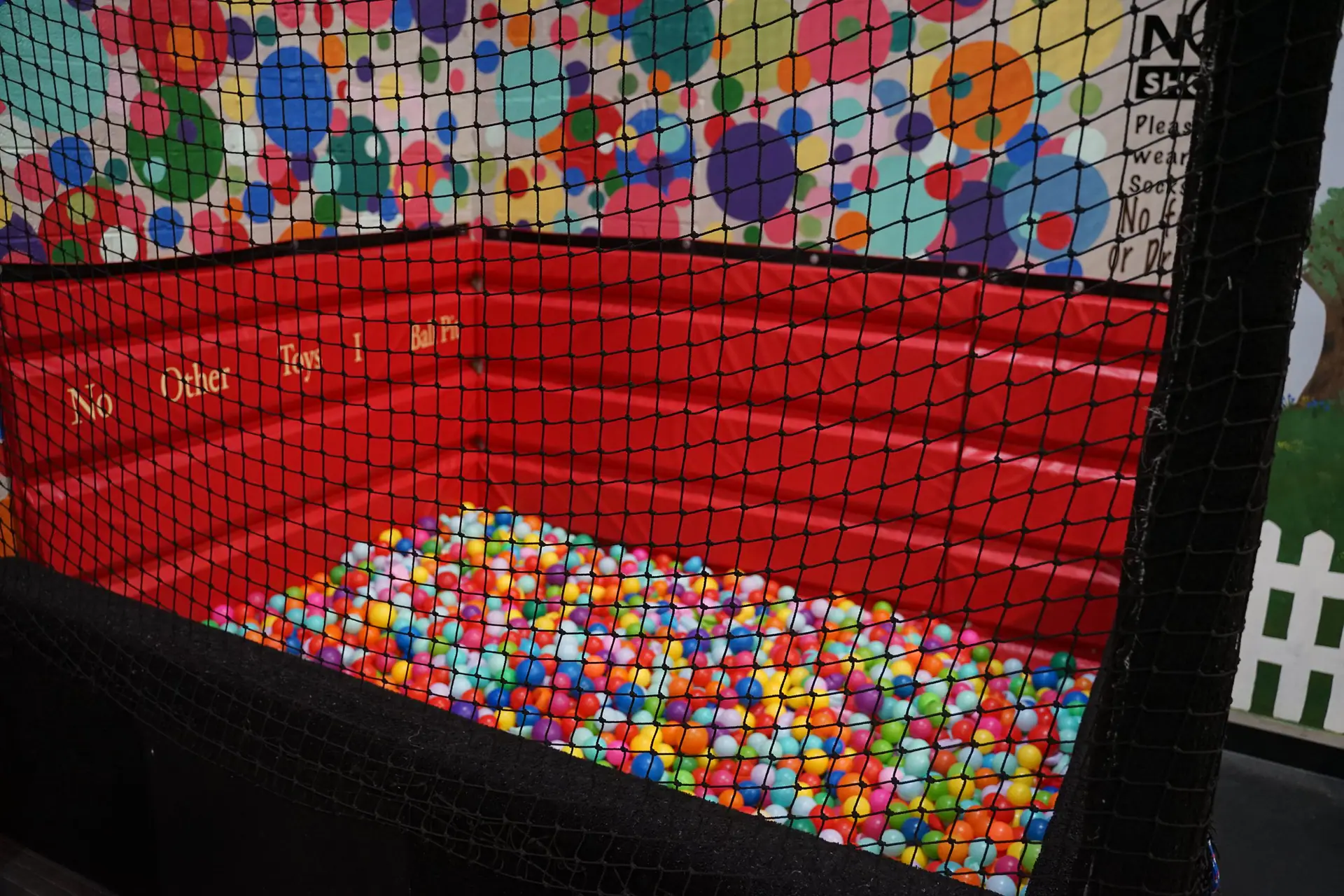 Ball-pit play area at Chatter Splatter Playgroup.