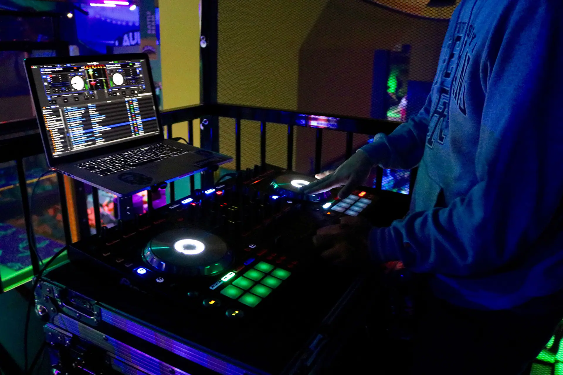Glow-style special event atmosphere at Launch Family Entertainment Asheville.