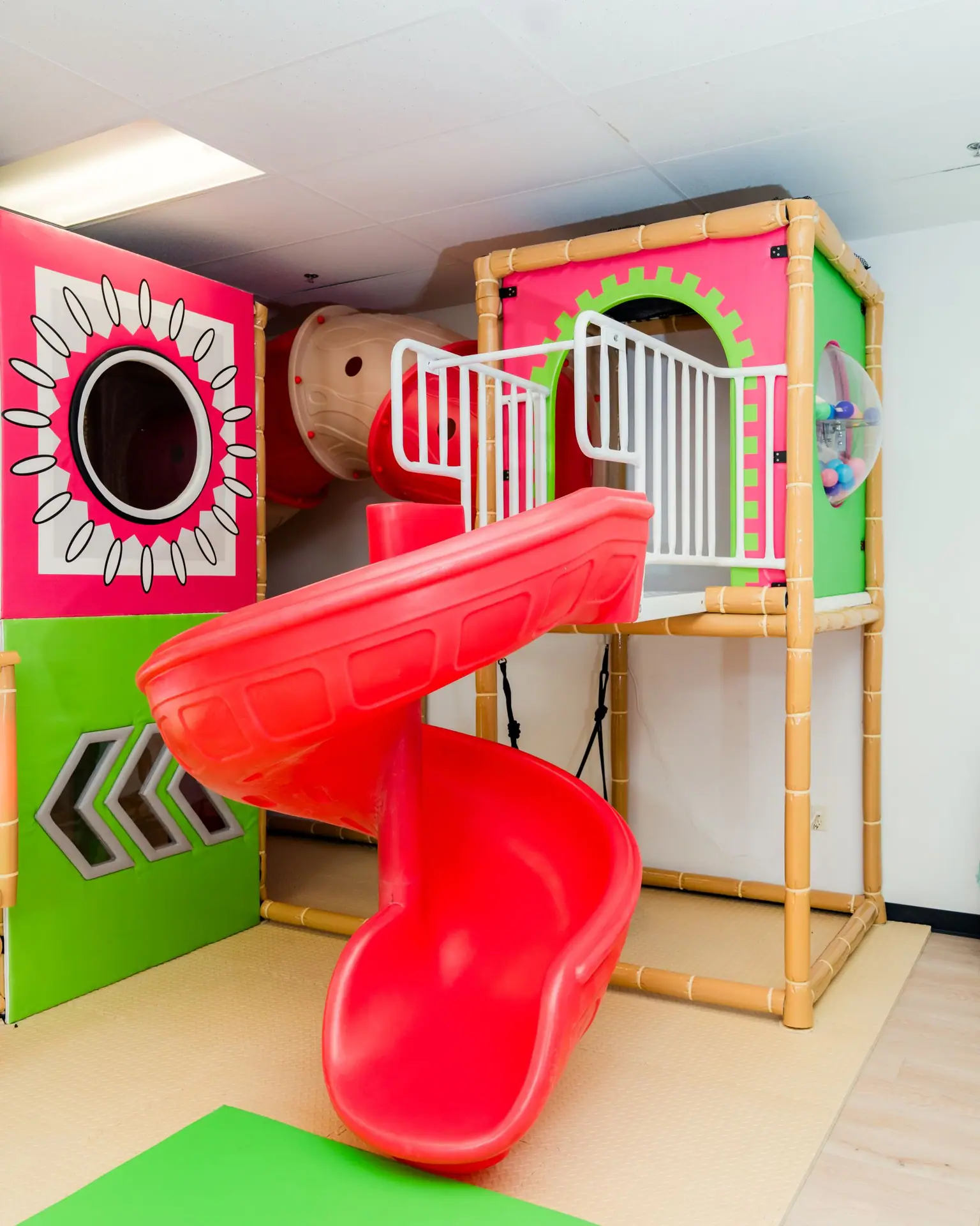 Slide and play equipment at Little Pandas Play Cafe