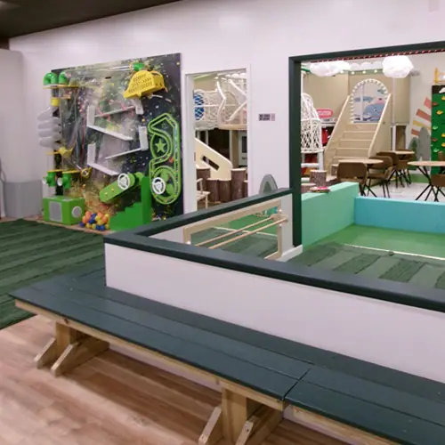 Indoor play stations at Play Harbor.