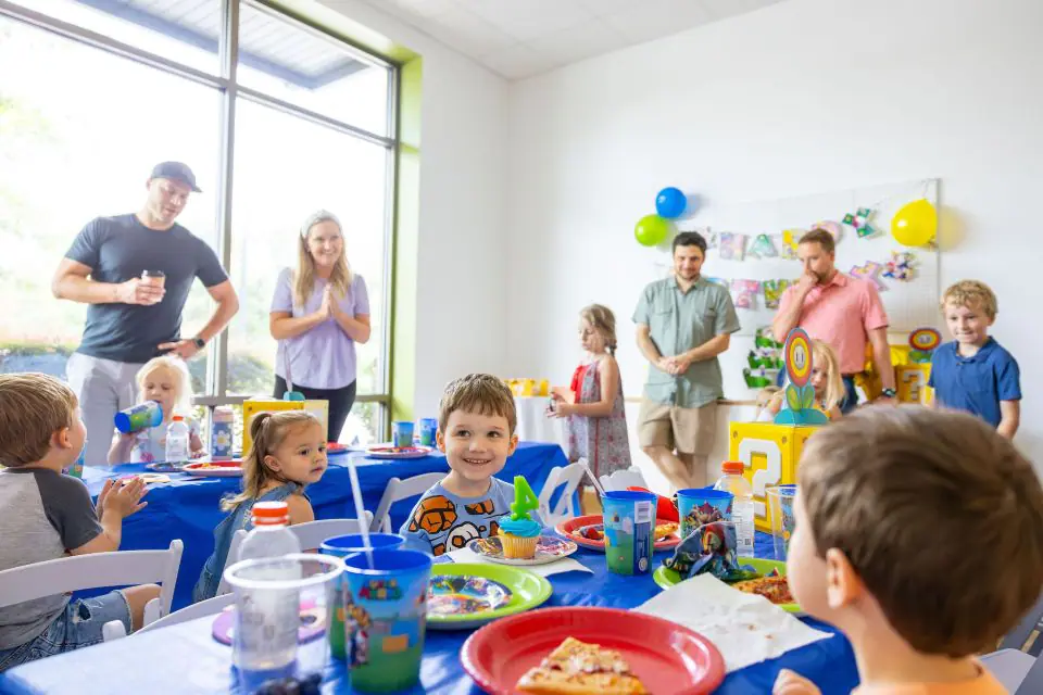 Private party setup at The Cub House Play Cafe in Clayton.