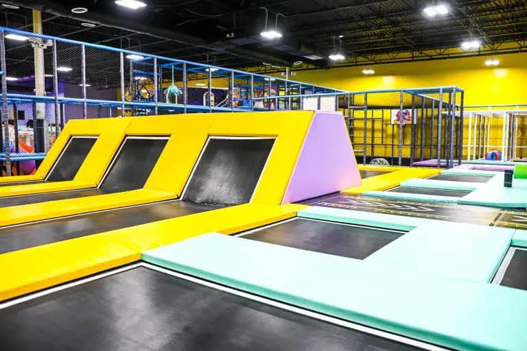 Kids using the trampoline court at Fun Zone Trussville.