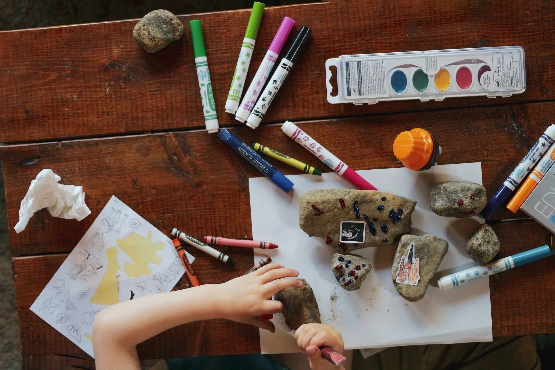 Creative activity table at Children's Exploration Oasis.