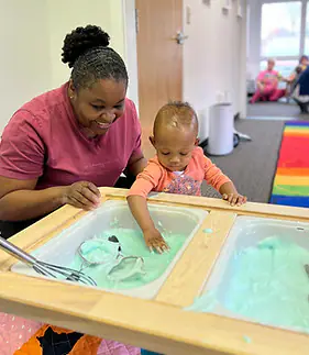 Child-sized activity setup at The Wonder Lab in Durham.