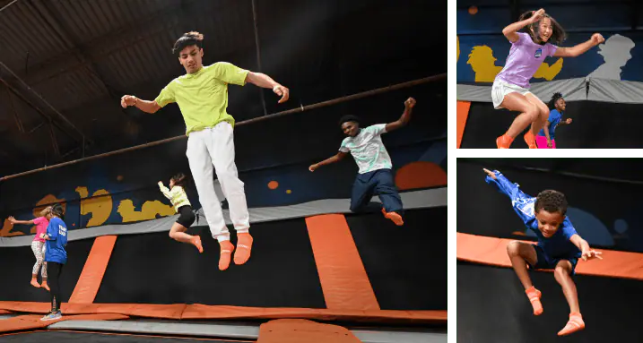 Birthday party setup at Sky Zone.