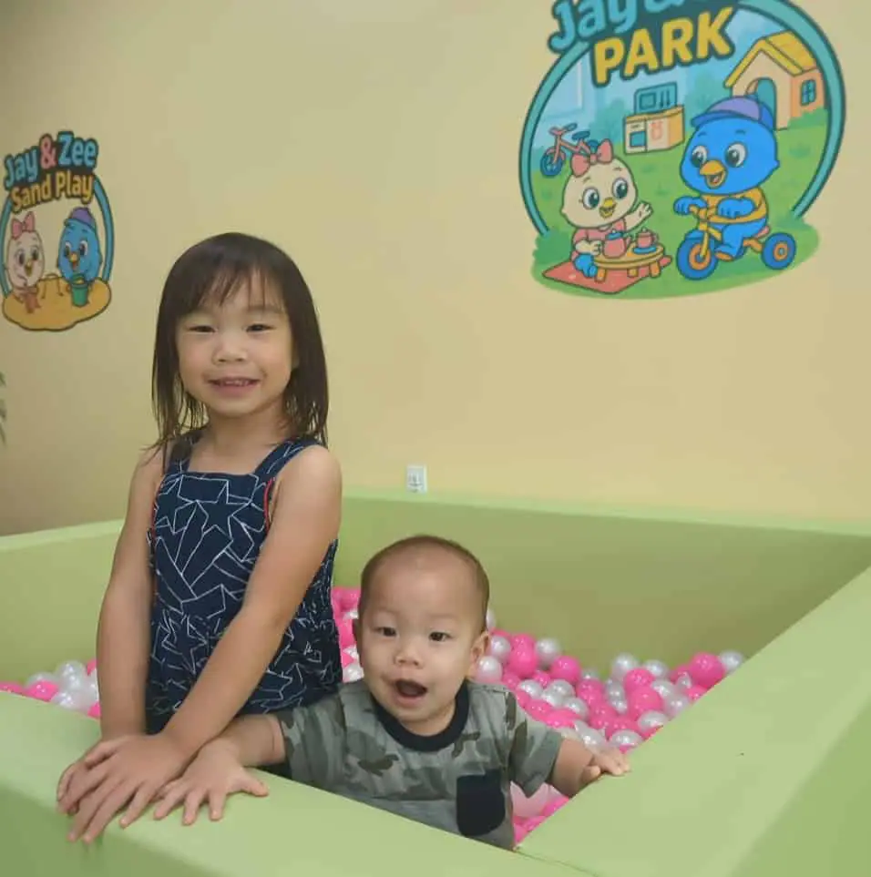 Ball-pit play area at Jay & Zee Play Cafe in Livonia.
