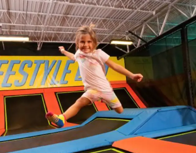 Young child jumping on Play Lab trampolines