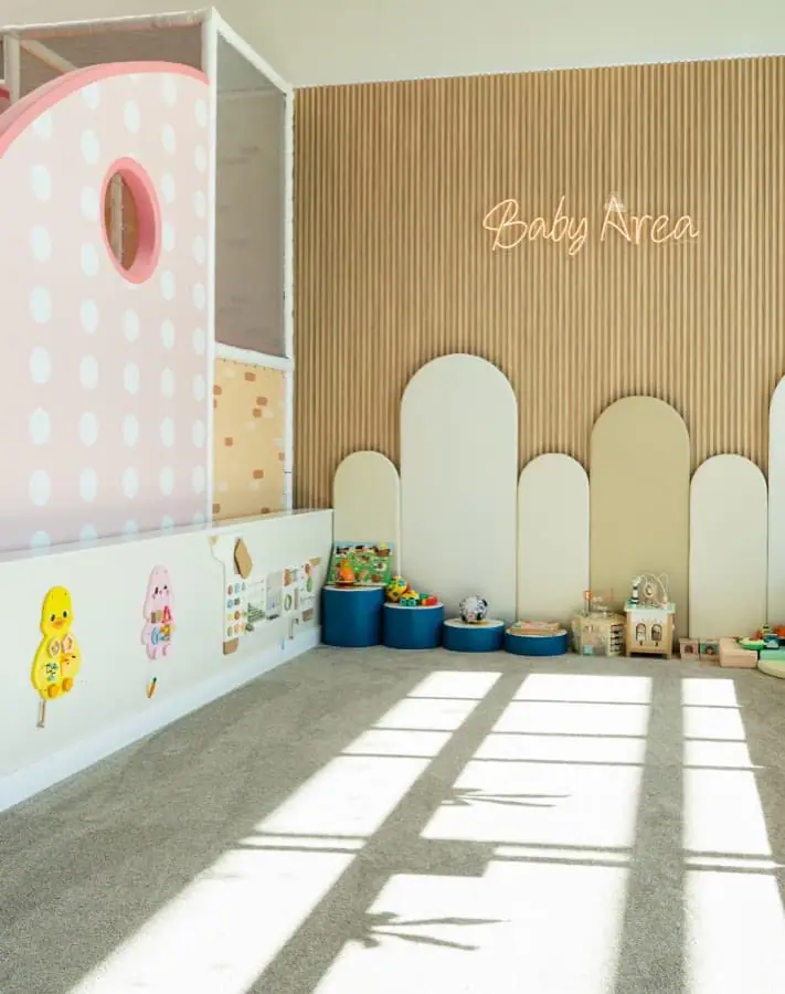 Infant play area with padded equipment at Play City.