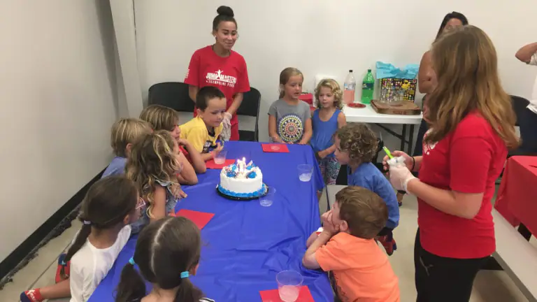 Birthday party gathering at Jumpmasters Trampoline Park in Manteo.