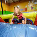 Inflatable climbing play feature at Pump It Up Metro Jackson