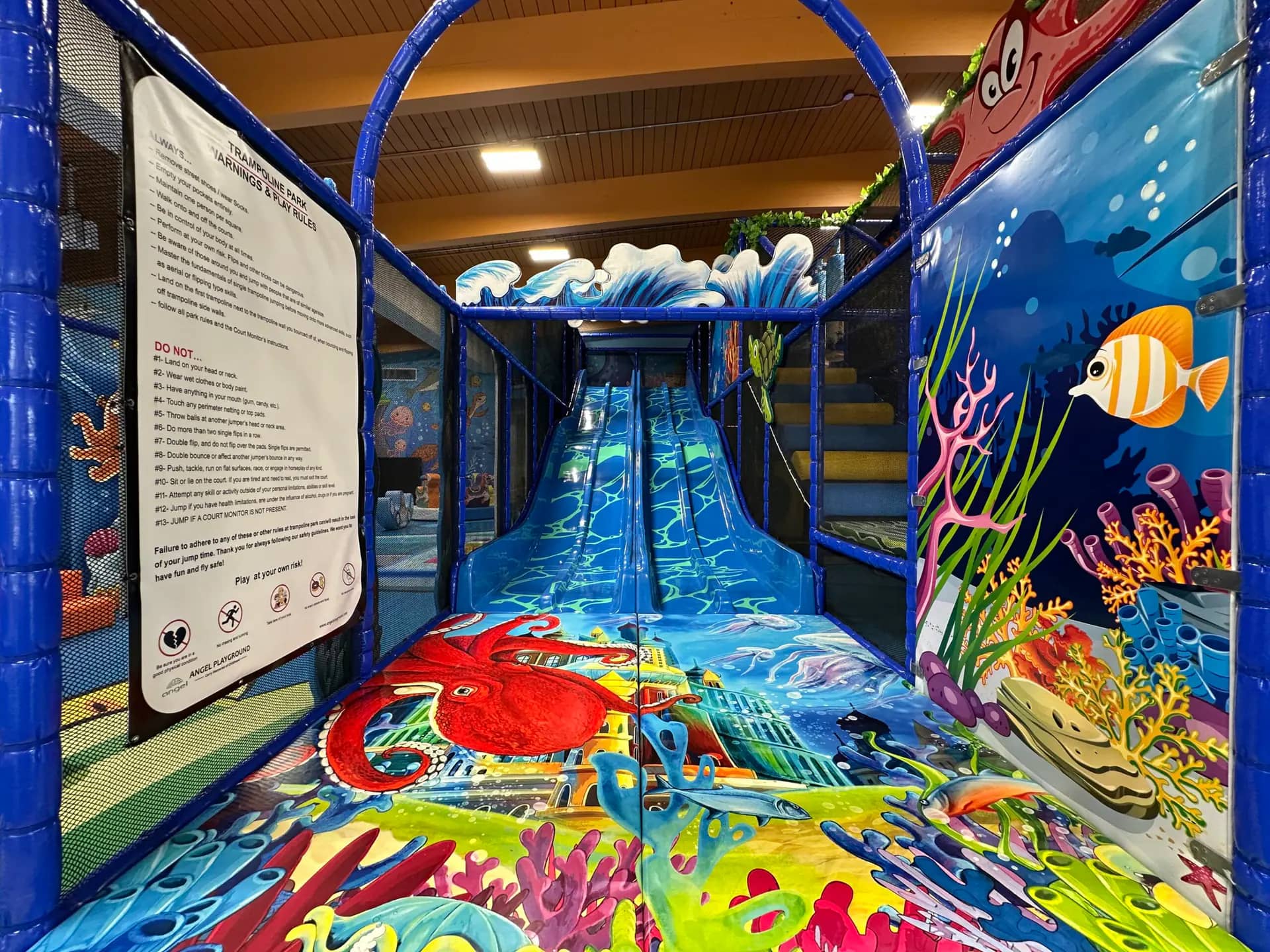 Indoor ocean-themed play zone at GO KIDZ Playground