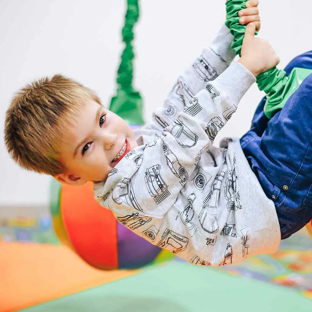 Children's play area with soft-play equipment at Kinderland.