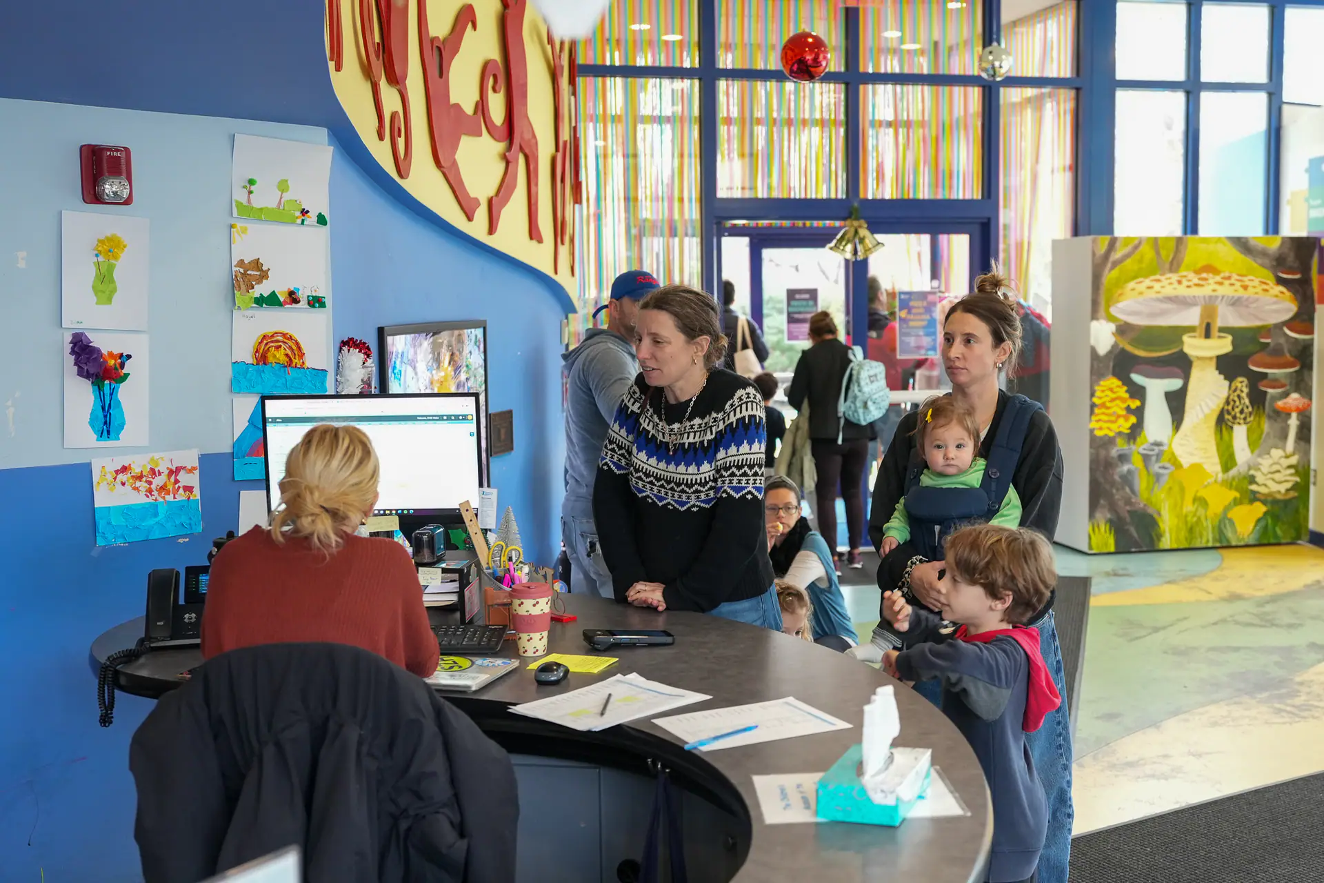 Children playing inside one of the museum’s indoor learning exhibits.