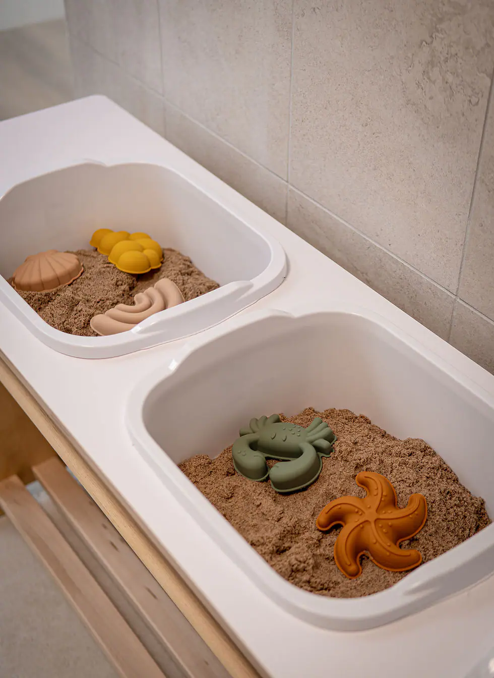 Sensory bins with themed toys at Happy Baby Play.