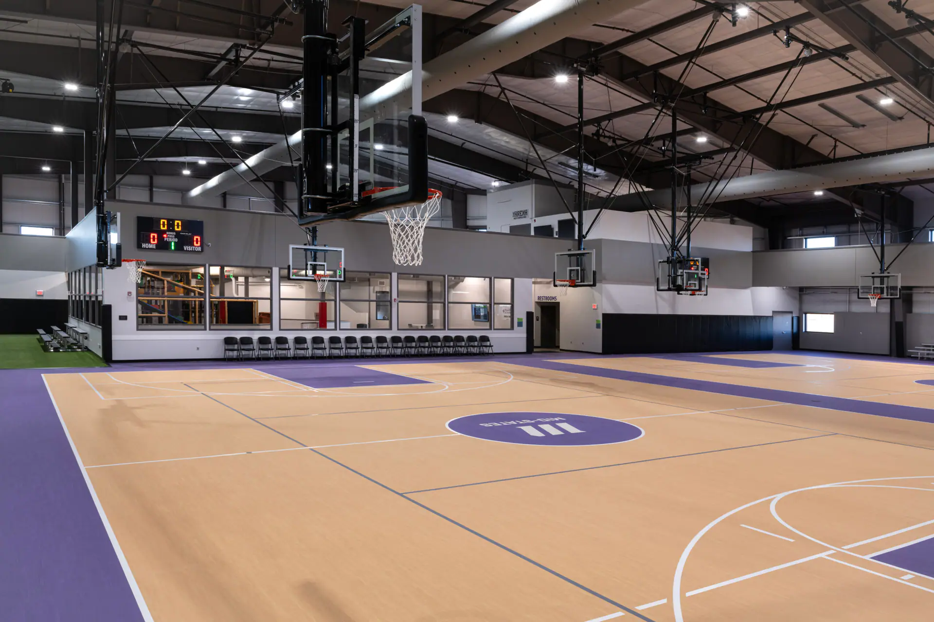 Wide interior view of the Nevada Field House recreation space.